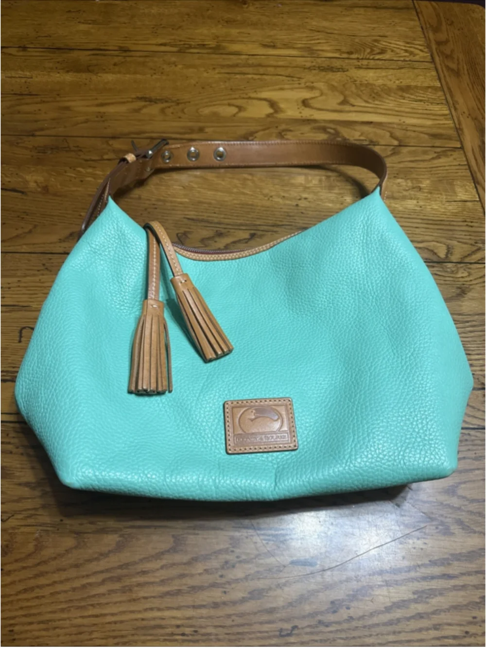 Dooney & Bourke Pebble Grain Paige Sac Hobo Bag in Carribean Green